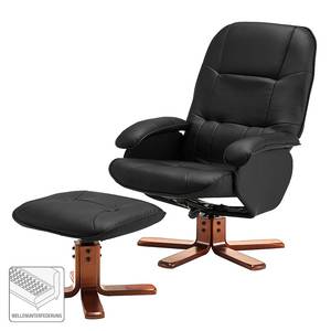 Fauteuil de relaxation Nagold Avec repose-pieds - Imitation cuir - Noir