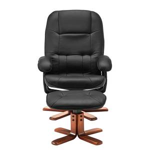 Fauteuil de relaxation Nagold Avec repose-pieds - Imitation cuir - Noir