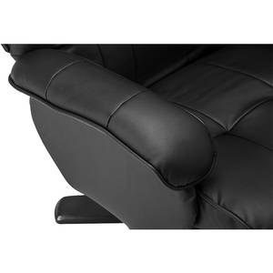 Relaxfauteuil Nagold (met hocker) kunstleer - Zwart