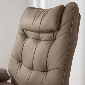 Fauteuil de relaxation Greenville Avec repose-pieds - Cuir véritable - Gris