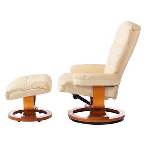 Fauteuil de relaxation Tennesse Avec repose-pieds - Cuir véritable / imitation cuir - Crème