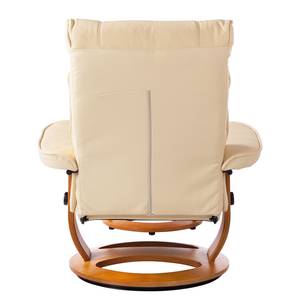 Relaxfauteuil Evansville (met hocker) echt leer - Crème