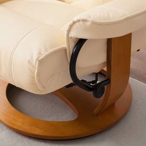 Relaxsessel Evansville (mit Hocker) Echtleder / Kunstleder - Creme