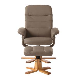 Relaxfauteuil Mou (met hocker) echt leer Grijs