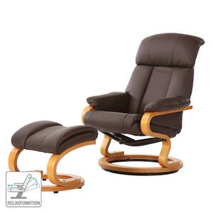 Relaxfauteuil Barosa (met hocker) kunstleer - bruin