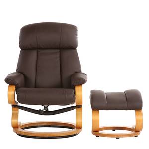 Fauteuil de relaxation Barosa (avec repo Avec repose-pieds - Imitation cuir - Marron