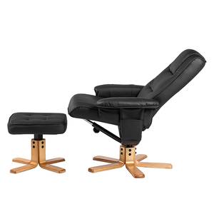 Fauteuil de relaxation Cosimo Avec repose-pieds - Imitation cuir - Noir