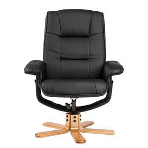 Fauteuil de relaxation Cosimo Avec repose-pieds - Imitation cuir - Noir