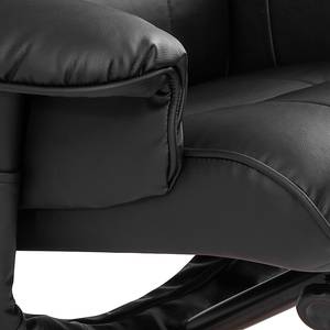 Fauteuil de relaxation Cosimo Avec repose-pieds - Imitation cuir - Noir