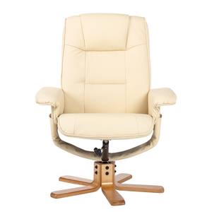 Relaxfauteuil Cosimo (met hocker) beige kunstleer