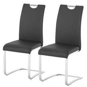 Chaises cantilever Nevia (lot de 2) Imitation cuir gris