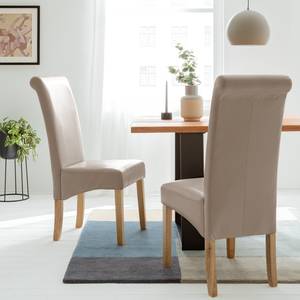 Chaises capitonnées Nello II (lot de 2) Cuir synthétique - Latte macchiatto