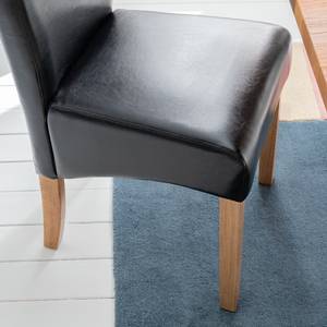 Chaises capitonnées Nello II (lot de 2) Cuir synthétique - Noir