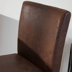 Chaise de bar Nello I (lot 2) Microfibre Marron vieilli