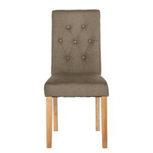 Chaises capitonnées Jeanne (lot de 2) Étoffe lin - Cappuccino