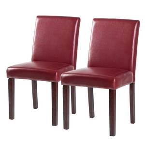 Chaises capitonnées Laurel (lot de 2) Cuir régénéré - Pourpre