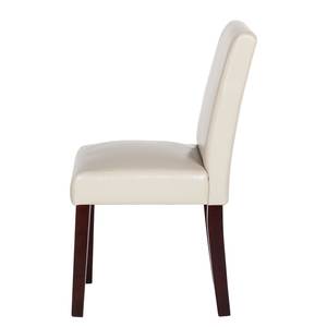 Chaises capitonnées Laurel (lot de 2) Cuir régénéré - Crème