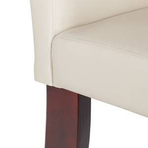 Chaises capitonnées Laurel (lot de 2) Cuir régénéré - Crème