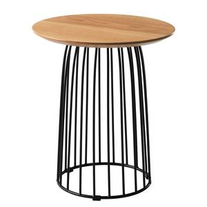 Table dappoint Zosin Chêne / Noir - Ø 40 cm