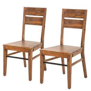 Chaises Manchester (lot de 2) Bois / métal - Acacia / anthracite