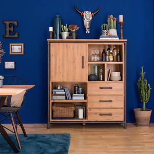 Highboard Atelier deels massief acaciahout - lavasteenkleurig