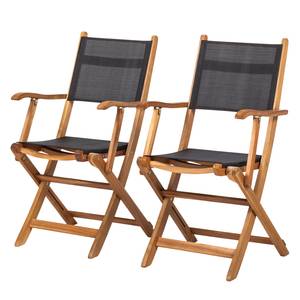 Chaises pliantes Aka Nature I (lot de 2) Acacia massif / Textilene