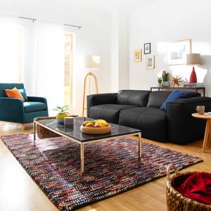 3-Sitzer Sofa HUDSON Echtleder Neka: Schwarz