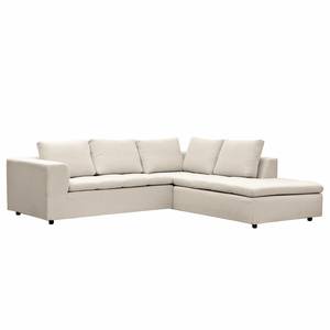 Ecksofa Brooklyn IV Webstoff Webstoff Saia: Beige - Breite: 247 cm - Ottomane davorstehend rechts