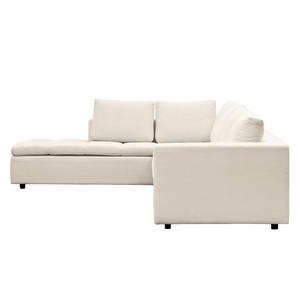 Hoekbank Brooklyn IV geweven stof Geweven stof Saia: Beige - Breedte: 312 cm - Ottomaan vooraanzicht links