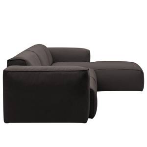 Ecksofa HUDSON 3-Sitzer mit Longchair Webstoff Anda II: Anthrazit - Breite: 317 cm - Longchair davorstehend rechts