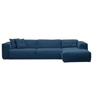 Ecksofa HUDSON 3-Sitzer mit Longchair Webstoff Anda II: Blau - Breite: 328 cm - Longchair davorstehend rechts