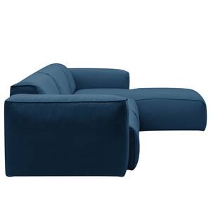 Ecksofa HUDSON 3-Sitzer mit Longchair Webstoff Anda II: Blau - Breite: 328 cm - Longchair davorstehend rechts