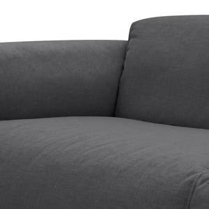 Ecksofa HUDSON 3-Sitzer mit Longchair Webstoff Anda II: Grau - Breite: 317 cm - Longchair davorstehend rechts