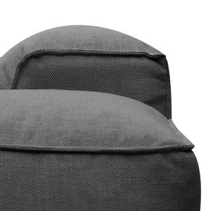 Ecksofa HUDSON 3-Sitzer mit Longchair Webstoff Anda II: Grau - Breite: 317 cm - Longchair davorstehend rechts