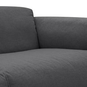 Ecksofa HUDSON 3-Sitzer mit Longchair Webstoff Anda II: Grau - Breite: 317 cm - Longchair davorstehend links