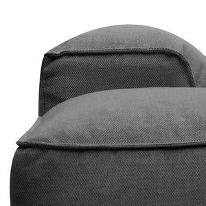 Hoekbank HUDSON 3-zits met chaise longue Geweven stof Anda II: Grijs - Breedte: 317 cm - Longchair vooraanzicht links