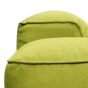 Hoekbank HUDSON 3-zits met chaise longue Geweven stof Anda II: Groen - Breedte: 328 cm - Longchair vooraanzicht links