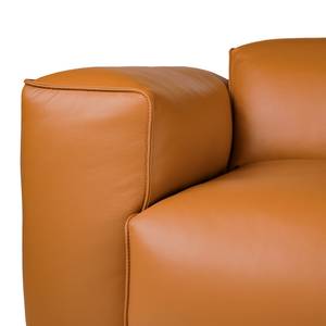 Ecksofa HUDSON 3-Sitzer mit Longchair Echtleder Neka: Cognac - Breite: 317 cm - Longchair davorstehend rechts