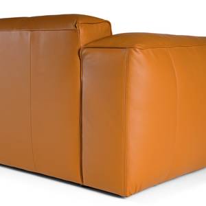 Canapé d’angle 3 places HUDSON Cuir véritable Neka : Cognac - Largeur : 317 cm - Méridienne courte à droite (vue de face)