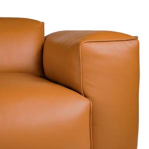 Ecksofa HUDSON 3-Sitzer mit Longchair Echtleder Neka: Cognac - Breite: 317 cm - Longchair davorstehend links