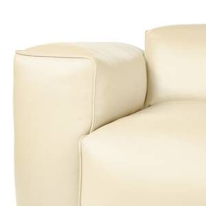 Canapé d’angle 3 places HUDSON Cuir véritable Neka : Crème - Largeur : 317 cm - Méridienne courte à droite (vue de face)