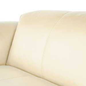 Ecksofa HUDSON 3-Sitzer mit Longchair Echtleder Neka: Creme - Breite: 317 cm - Longchair davorstehend rechts