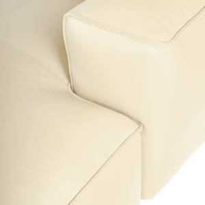 Ecksofa HUDSON 3-Sitzer mit Longchair Echtleder Neka: Creme - Breite: 317 cm - Longchair davorstehend rechts