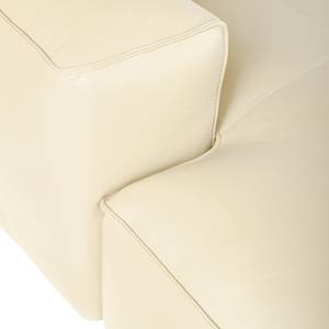 Canapé d’angle 3 places HUDSON Cuir véritable Neka : Crème - Largeur : 317 cm - Méridienne courte à gauche (vue de face)