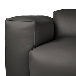 Ecksofa HUDSON 3-Sitzer mit Longchair Echtleder Neka: Grau - Breite: 317 cm - Longchair davorstehend rechts