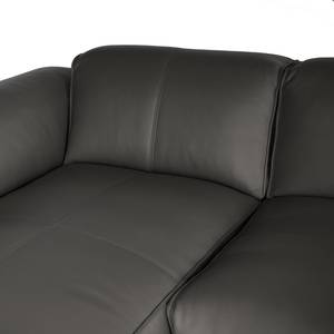 Ecksofa HUDSON 3-Sitzer mit Longchair Echtleder Neka: Grau - Breite: 317 cm - Longchair davorstehend links