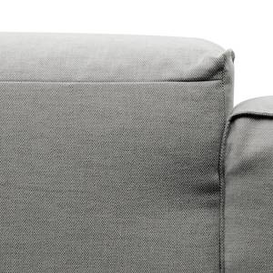 Hoekbank HUDSON 3-zits met chaise longue Geweven stof Anda II: Zilverkleurig - Breedte: 317 cm - Longchair vooraanzicht rechts