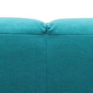 Hoekbank HUDSON 3-zits met chaise longue Geweven stof Anda II: Turquoise - Breedte: 328 cm - Longchair vooraanzicht rechts