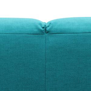 Hoekbank HUDSON 3-zits met chaise longue Geweven stof Anda II: Turquoise - Breedte: 328 cm - Longchair vooraanzicht links
