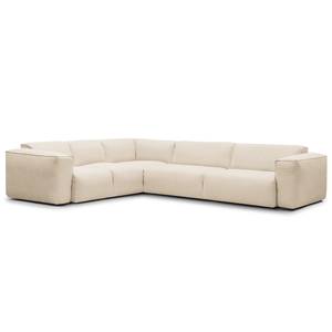 Ecksofa HUDSON mit Rundecke Webstoff Saia: Beige - Ecke davorstehend links